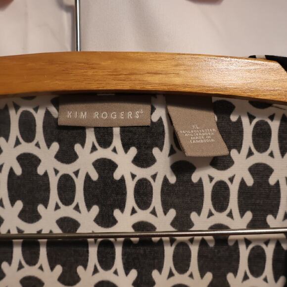 Karen Scott Top, V neck Crossover Bodice Flutter Sleeves High Waist Black Accent - Picture 4 of 16